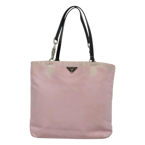 PRADA Hand Bag Nylon Pink Silver - Picture 2 of 12